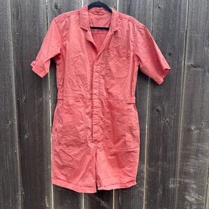 Alex Mill short sleeve playsuit, pink, size XL